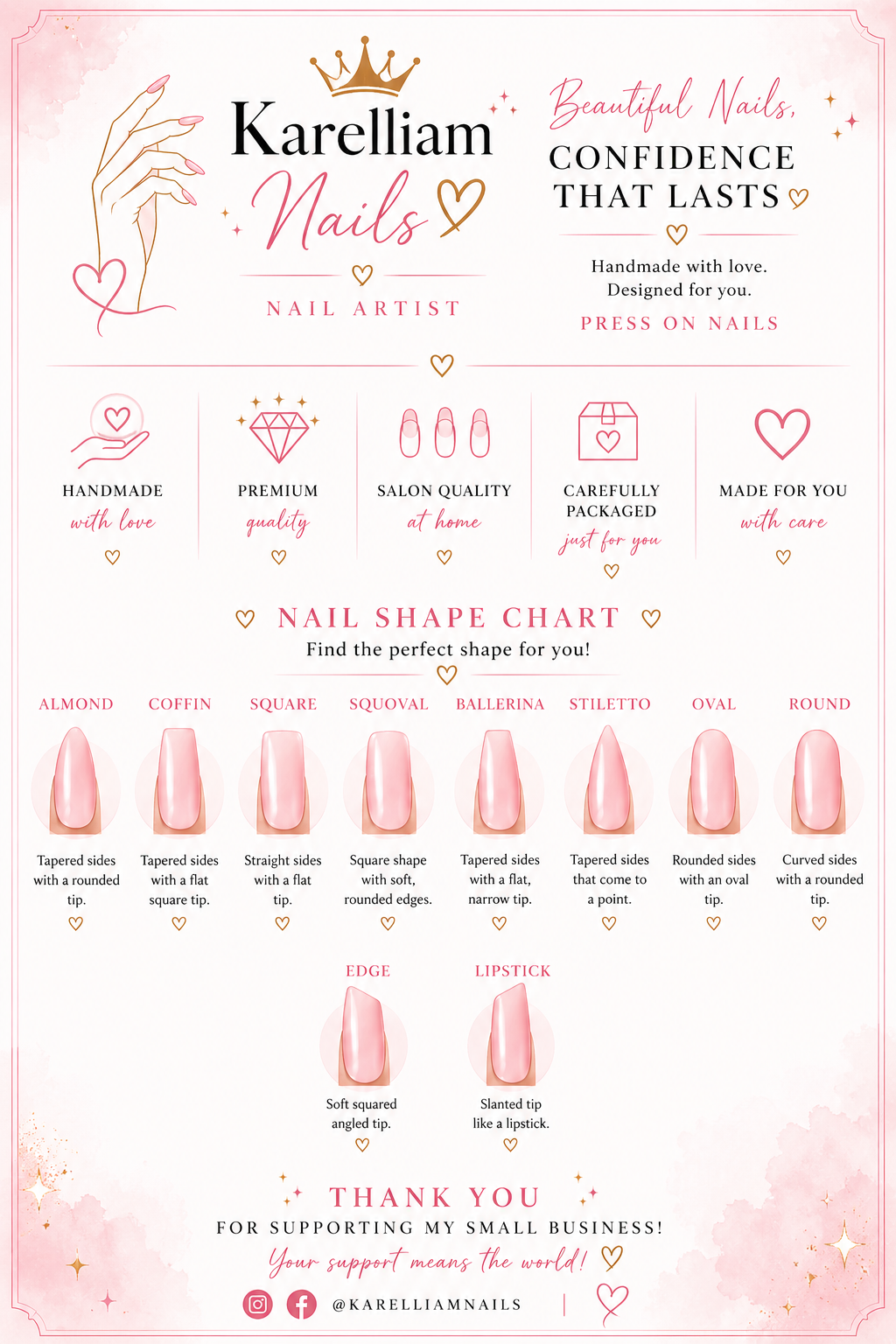 Sweet Treat Drip Press-On Nails | 3D Cookie & Milk Design | Medium Size | One of a Kind – Karelliam Nails